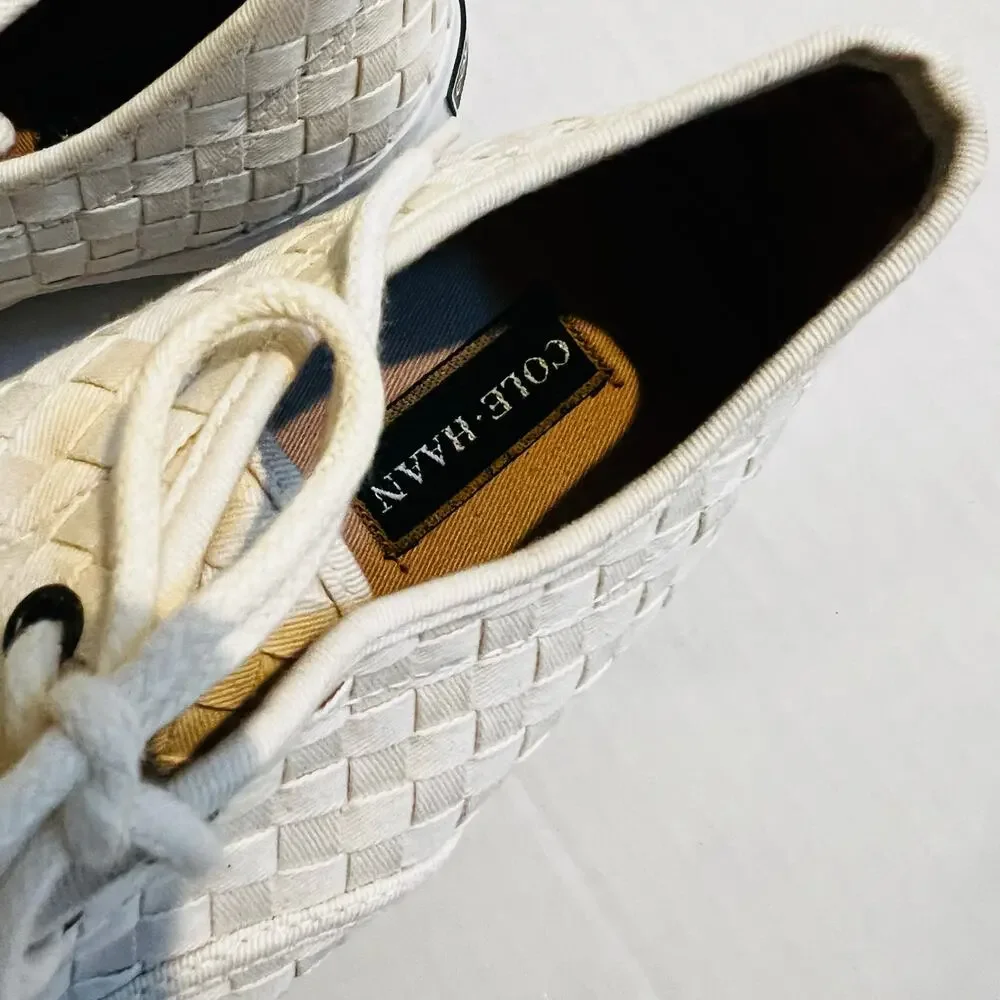 Cole Haan GrandPro Habor Lace Up Sneakers Size 10 Cream - Picture 4 of 7